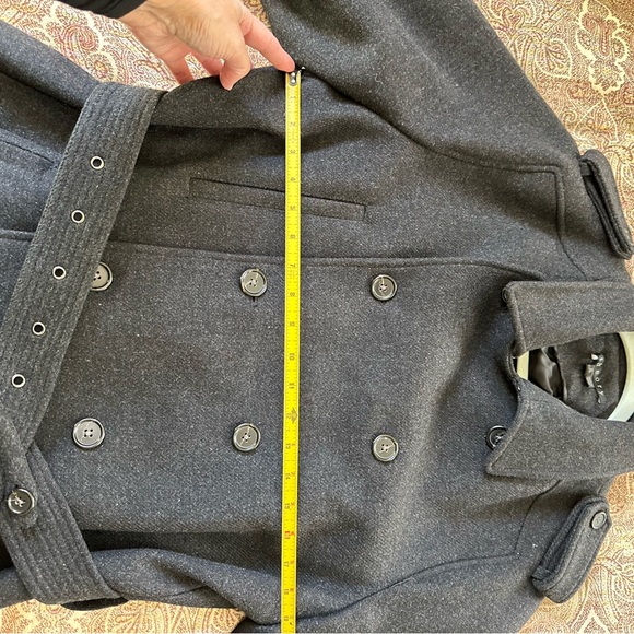 Men’s XL Charcoal Grey Theory Wool Cashmere Double Breastec Coat - Picture 7 of 11